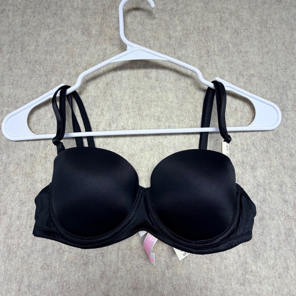 PINK Victoria's Secret Multi-Way Bra Women 32A Black Convertible Strapless New